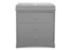 Grey (026) 2-Sutton 3 Drawer Dresser with Changing Top and Interlocking Drawers