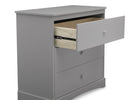 Grey (026) 4-Sutton 3 Drawer Dresser with Changing Top and Interlocking Drawers