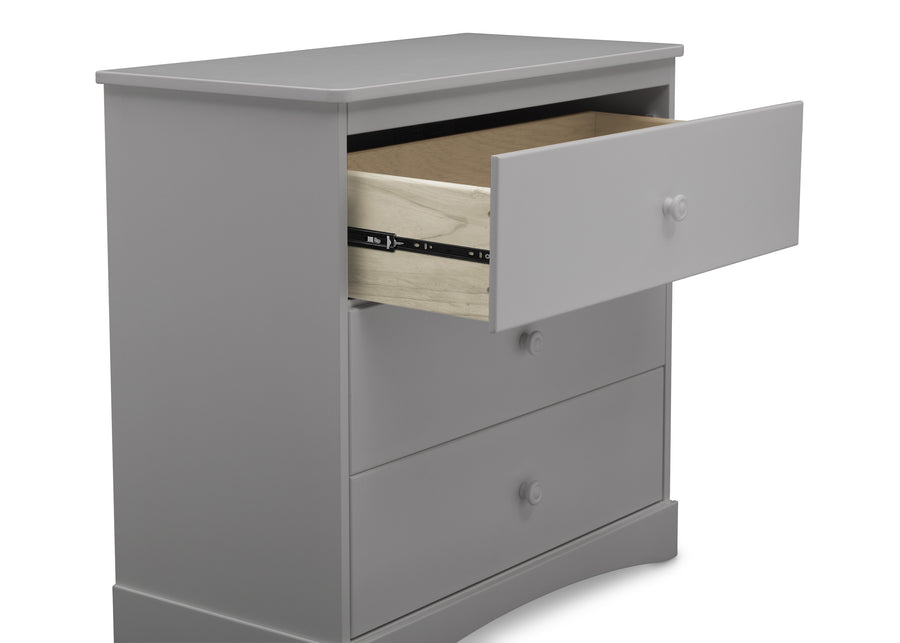 Grey (026) 4-Sutton 3 Drawer Dresser with Changing Top and Interlocking Drawers