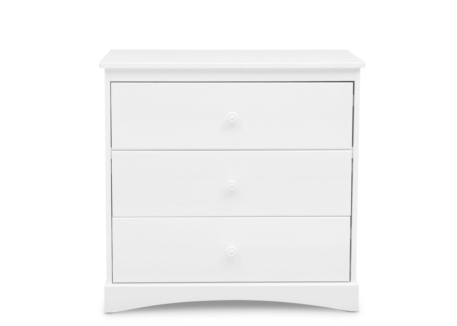 Bianca White (130) 20-Sutton 3 Drawer Dresser with Changing Top and Interlocking Drawers
