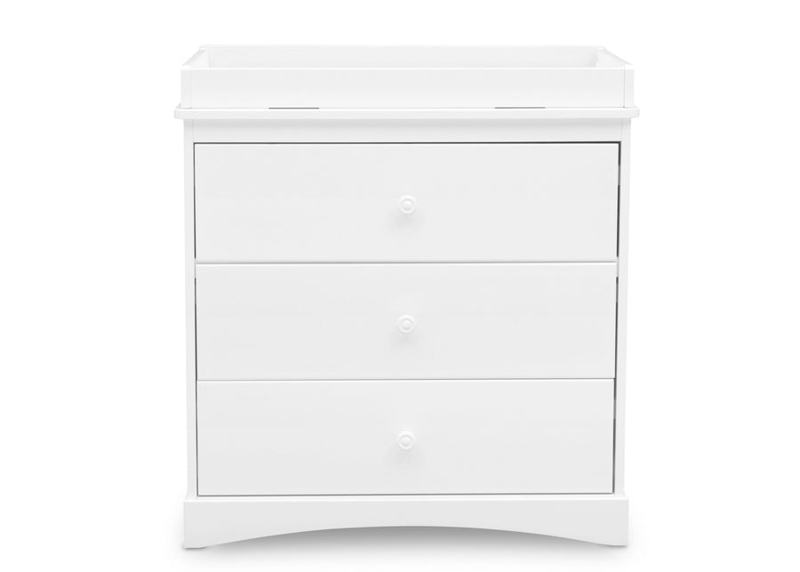 Bianca White (130) 24-Sutton 3 Drawer Dresser with Changing Top and Interlocking Drawers