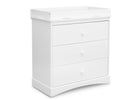 Bianca White (130) 17-Sutton 3 Drawer Dresser with Changing Top and Interlocking Drawers