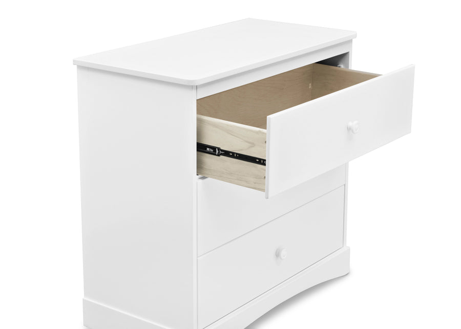 Bianca White (130) 23-Sutton 3 Drawer Dresser with Changing Top and Interlocking Drawers
