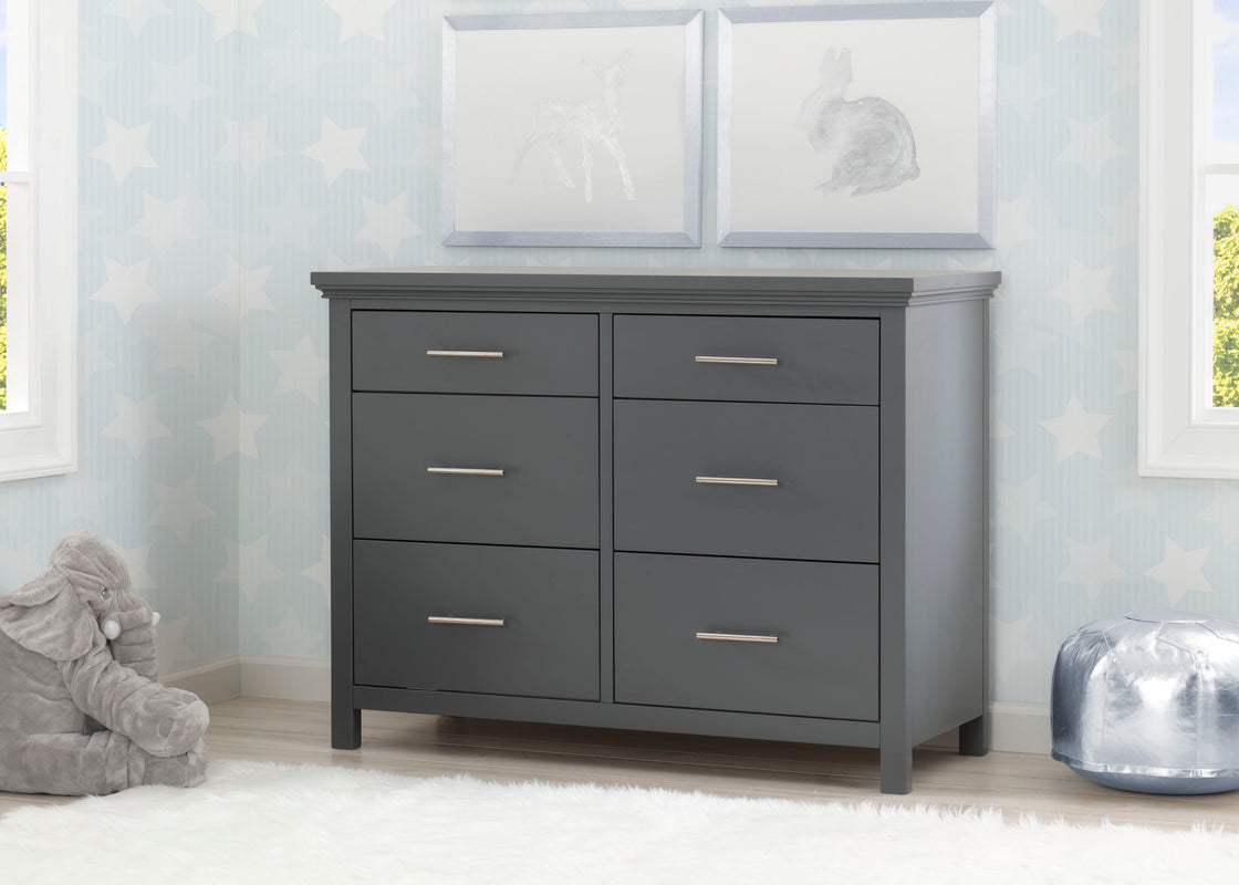 Avery 6 Drawer Dresser with Changing Top Charcoal Grey (029) Avery 6 Drawer Dresser with Changing Top Charcoal Grey (029)