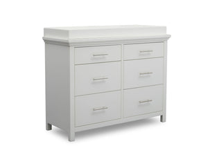 Simmons Kids Bianca White (130) Avery 6 Drawer Dresser with Changing Top, Right Silo View 4