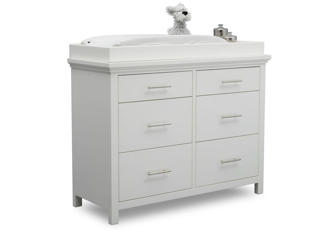 Simmons Kids Bianca White (130) Avery 6 Drawer Dresser with Changing Top