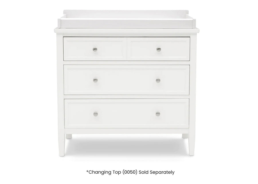 White (100) 14-Epic 3 Drawer Dresser with Interlocking Drawers
