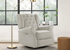Light Grey Velvet (1484) 2-Emmie Electronic Power Recliner and Swivel Glider with USB Port in LiveSmart Performance Fabric