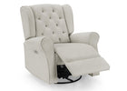 Light Grey Velvet (1484) 4-Emmie Electronic Power Recliner and Swivel Glider with USB Port in LiveSmart Performance Fabric