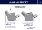 Grey (1485) 22-Cloud Recliner and Swivel Glider with Stain-Resistant Performance Fabric