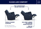 Sailor Blue (1486) 2-Cloud Recliner and Swivel Glider with Stain-Resistant Performance Fabric
