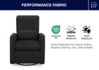 Jet Black (1487) 13-Cloud Recliner and Swivel Glider with Stain-Resistant Performance Fabric