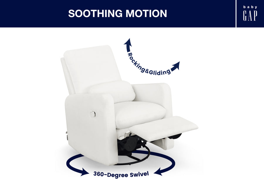 Arctic White (767) 34-Cloud Recliner and Swivel Glider with Stain-Resistant Performance Fabric