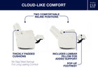 White Boucle (1539) 46-Cloud Recliner and Swivel Glider with Stain-Resistant Performance Fabric