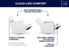 White Boucle (1539) 46-Cloud Recliner and Swivel Glider with Stain-Resistant Performance Fabric