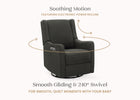 Dark Grey (1455) 37-Mercer Electronic Power Recliner and Swivel Glider with USB-A and Type-C Ports in Stain-Resistant Performance Fabric