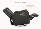 Dark Grey (1455) 39-Mercer Electronic Power Recliner and Swivel Glider with USB-A and Type-C Ports in Stain-Resistant Performance Fabric