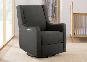 Dark Grey (1455) 3-Mercer Electronic Power Recliner and Swivel Glider with USB-A and Type-C Ports in Stain-Resistant Performance Fabric