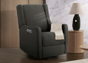 Dark Grey (1455) 20-Mercer Electronic Power Recliner and Swivel Glider with USB-A and Type-C Ports in Stain-Resistant Performance Fabric