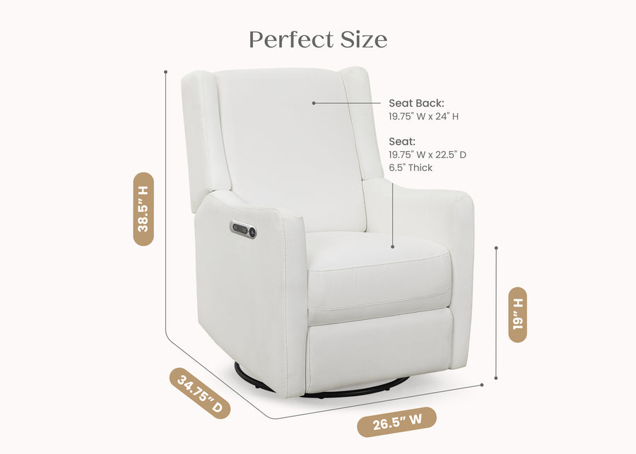 Pearl (1457) 8-Mercer Electronic Power Recliner and Swivel Glider with USB-A and Type-C Ports in Stain-Resistant Performance Fabric