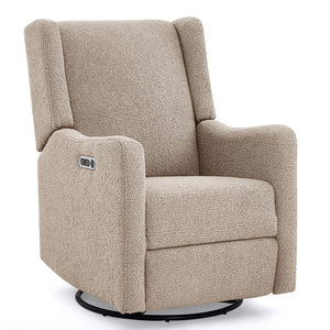 DCB: Sand Sherpa (1561) 9-Mercer Electronic Power Recliner and Swivel Glider with USB-A and Type-C Ports in Stain-Resistant Performance Fabric