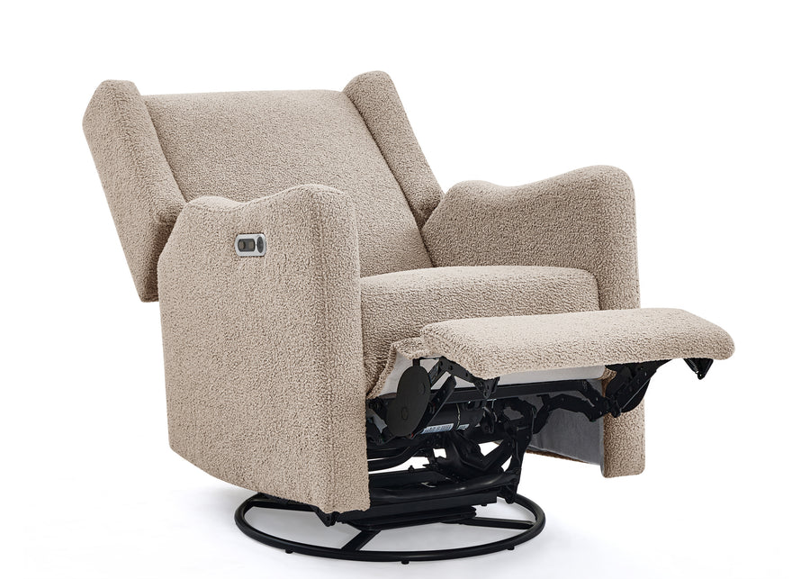 Sand Sherpa (1561) 13-Mercer Electronic Power Recliner and Swivel Glider with USB-A and Type-C Ports in Stain-Resistant Performance Fabric