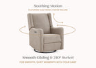 Sand Sherpa (1561) 22-Mercer Electronic Power Recliner and Swivel Glider with USB-A and Type-C Ports in Stain-Resistant Performance Fabric