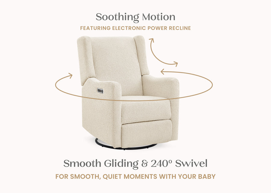Shell Sherpa (1562) 52-Mercer Electronic Power Recliner and Swivel Glider with USB-A and Type-C Ports in Stain-Resistant Performance Fabric
