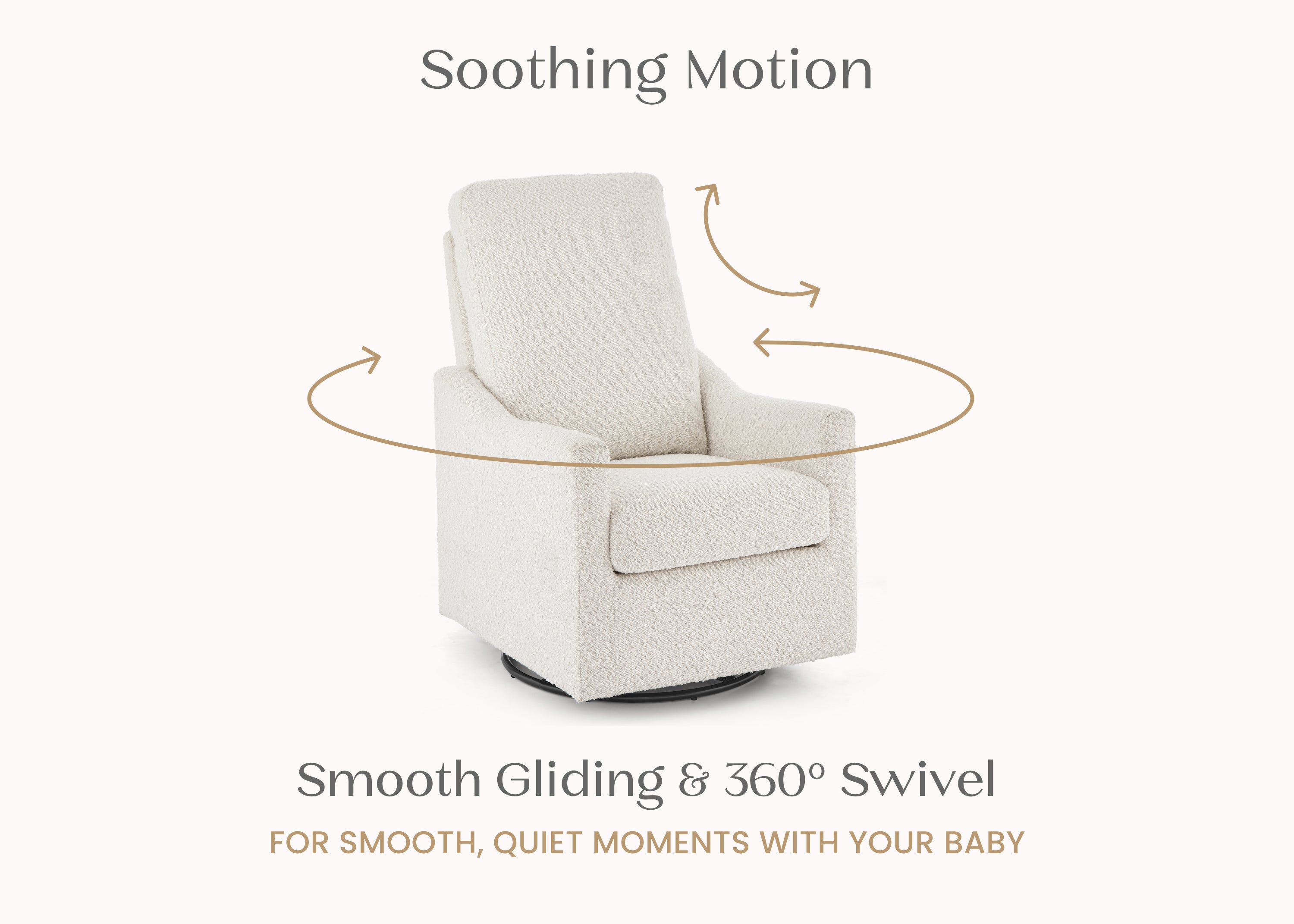 Andie Boucle Nursery Glider Swivel Chair | Delta Children