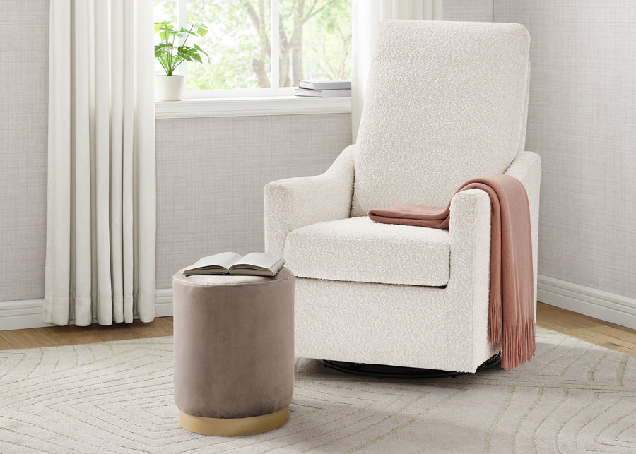 Ivory (1556) 2-Andie Boucle Nursery Glider Swivel Chair