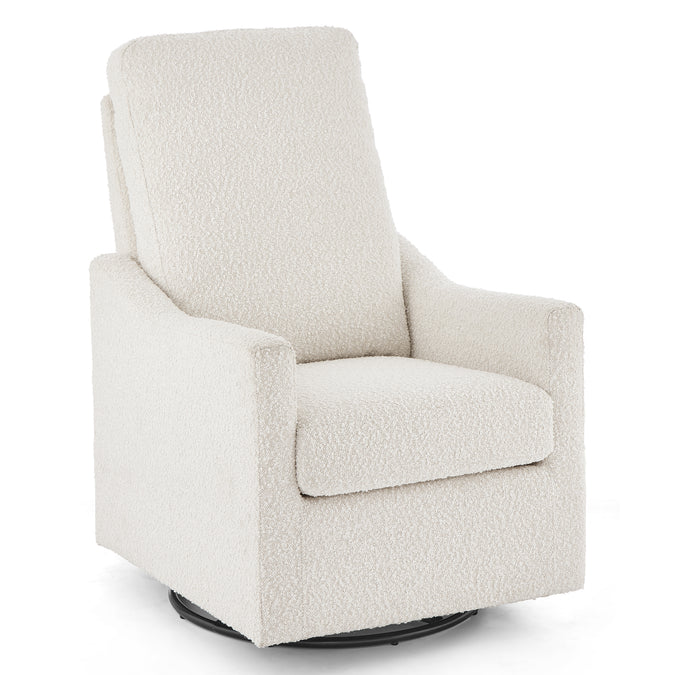 DCB: Ivory (1556) 6-Andie Boucle Nursery Glider Swivel Chair