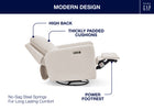 Sand (1546) 39-babyGap Harlowe Power Recliner and Swivel Glider with USB-A and Type-C Ports in Stain-Resistant Performance Fabric