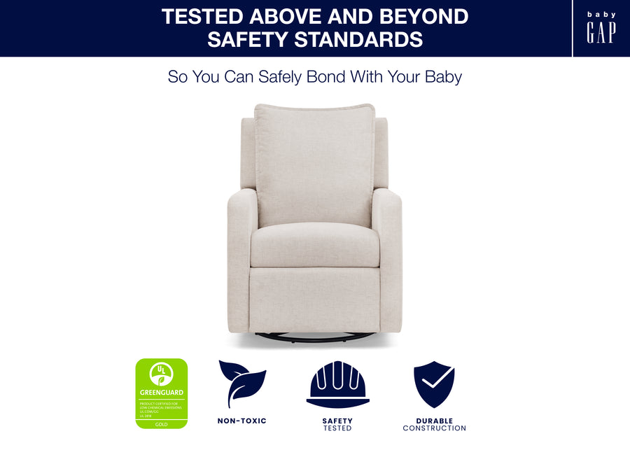 Sand (1546) 34-babyGap Harlowe Power Recliner and Swivel Glider with USB-A and Type-C Ports in Stain-Resistant Performance Fabric