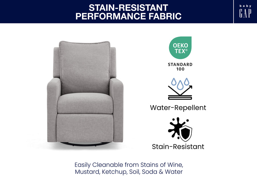 Ash (1547) 21-babyGap Harlowe Power Recliner and Swivel Glider with USB-A and Type-C Ports in Stain-Resistant Performance Fabric