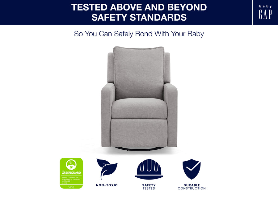 Ash (1547) 19-babyGap Harlowe Power Recliner and Swivel Glider with USB-A and Type-C Ports in Stain-Resistant Performance Fabric