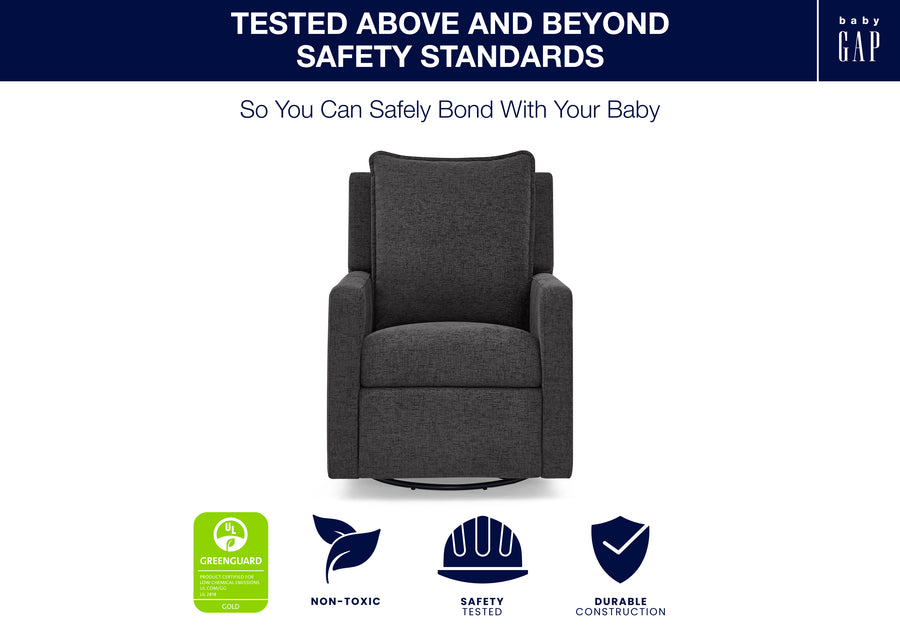 Charcoal (1548) 49-babyGap Harlowe Power Recliner and Swivel Glider with USB-A and Type-C Ports in Stain-Resistant Performance Fabric