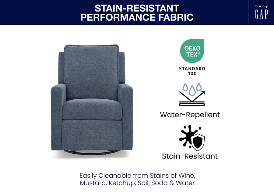 Slate (1549) 6-babyGap Harlowe Power Recliner and Swivel Glider with USB-A and Type-C Ports in Stain-Resistant Performance Fabric