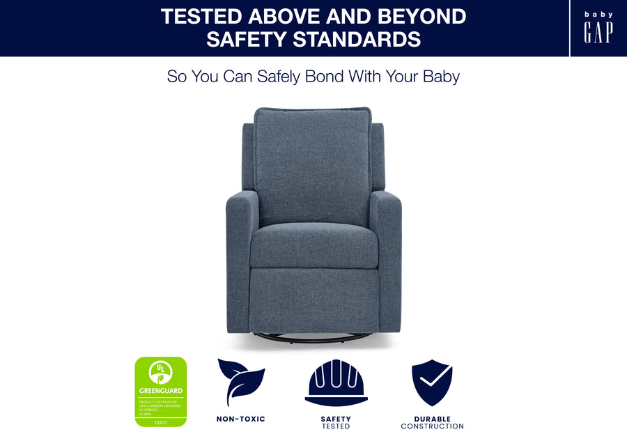 Slate (1549) 4-babyGap Harlowe Power Recliner and Swivel Glider with USB-A and Type-C Ports in Stain-Resistant Performance Fabric