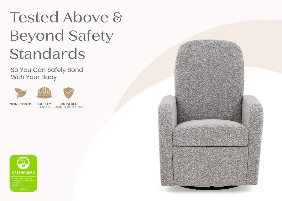Grey (1557) 9-Teddy Nursery Swivel Recliner