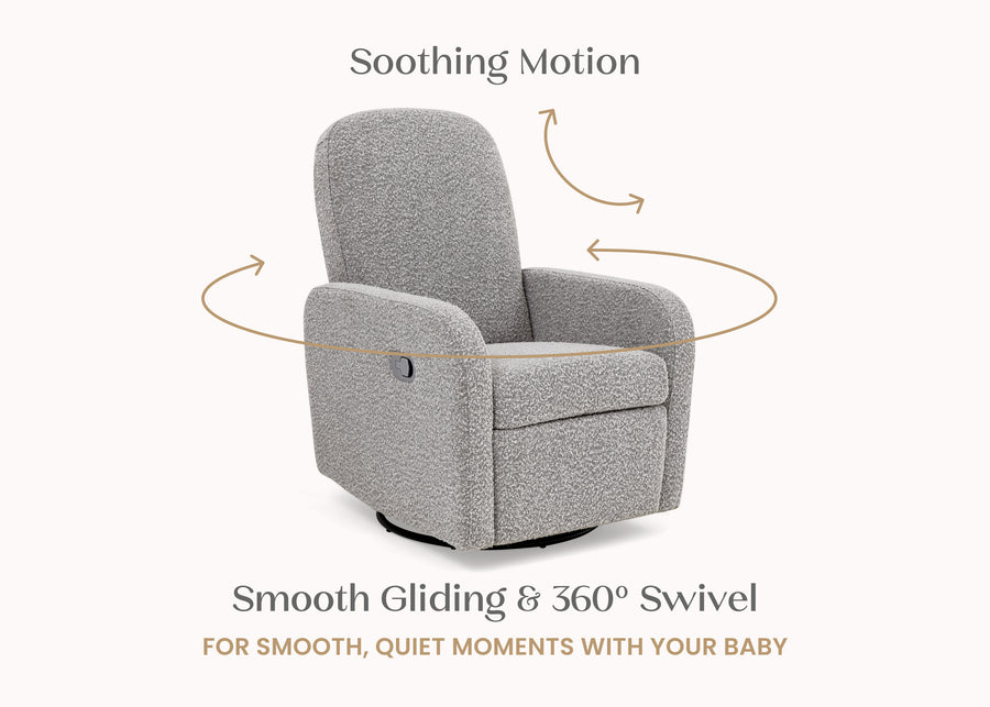 Grey (1557) 5-Teddy Nursery Swivel Recliner