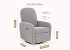 Grey (1557) 7-Teddy Nursery Swivel Recliner
