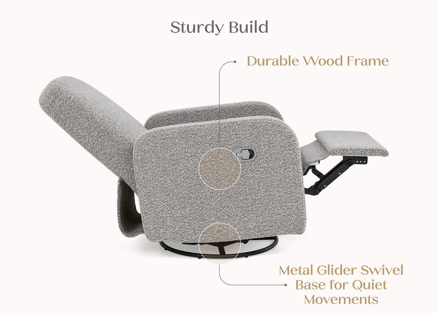 Grey (1557) 8-Teddy Nursery Swivel Recliner
