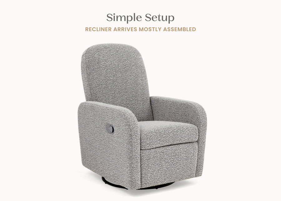 Grey (1557) 6-Teddy Nursery Swivel Recliner