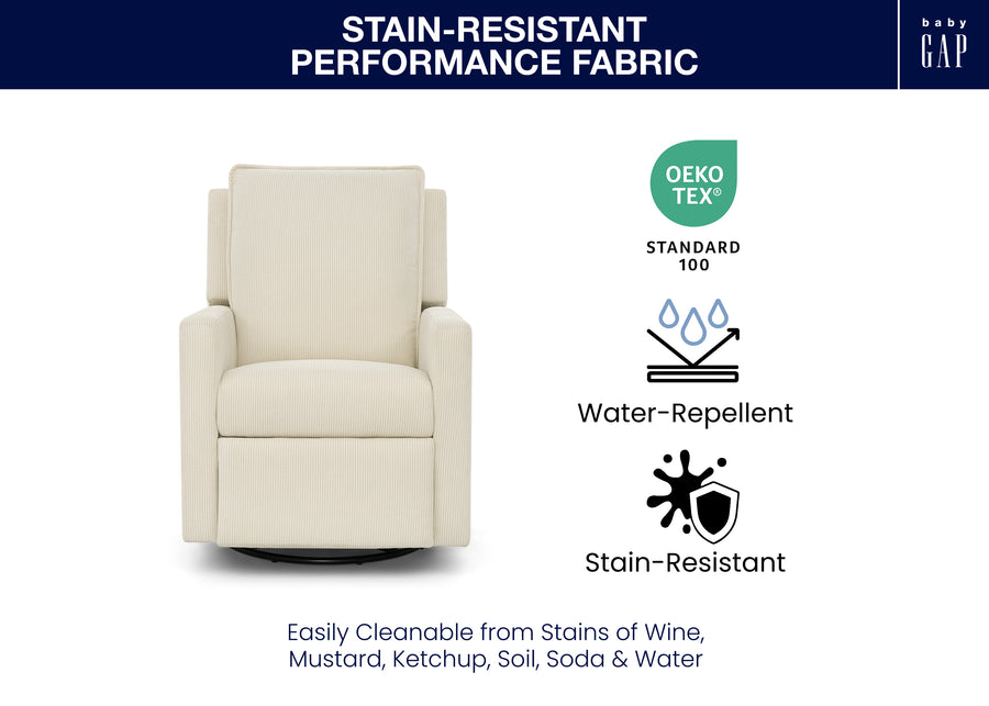 Almond (1581) 82-babyGap Harlowe Power Recliner and Swivel Glider with USB-A and Type-C Ports in Stain-Resistant Performance Fabric