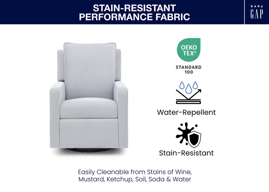 Sky Blue (1582) 66-babyGap Harlowe Power Recliner and Swivel Glider with USB-A and Type-C Ports in Stain-Resistant Performance Fabric