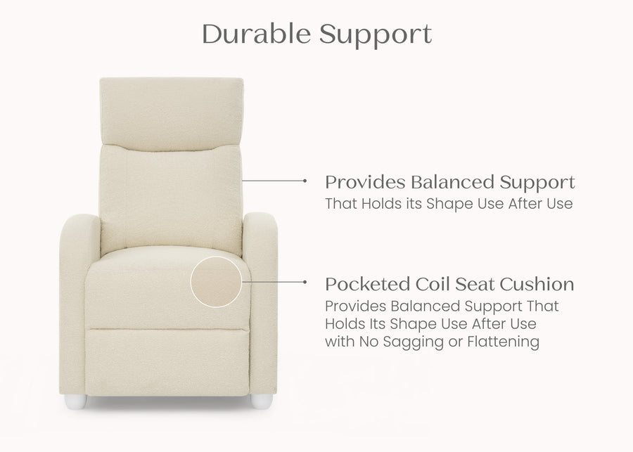 Cream (1585) 5-Riley Pushback Stationary Recliner