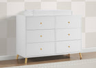 Bianca White with Natural (123) 2-Essex 6 Drawer Dresser with Interlocking Drawers