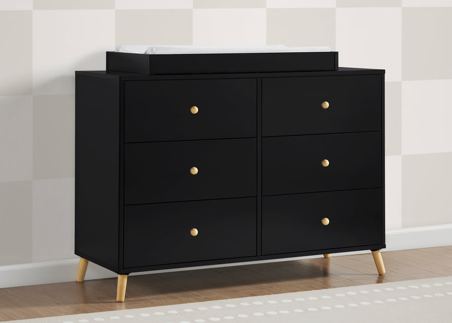 Ebony with Natural (1482) 10-Essex 6 Drawer Dresser with Interlocking Drawers