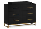 Ebony with Melted Bronze (1500) 18-Jade 6 Drawer Dresser with Interlocking Drawers