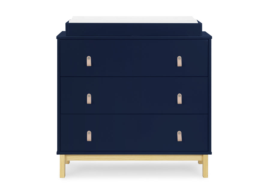 Navy with Natural (1481) 3-babyGap Legacy 3 Drawer Dresser with Leather Pulls